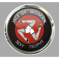 TT ISLE OF WOMAN SEXY TROPHY Sticker vinyle laminé