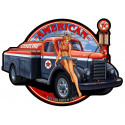 Pin Up AMERICAN GASOLINE TEXACO TRUCK sticker vinyle laminé