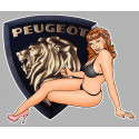 PEUGEOT 404 Pin Up  left laminated vinyl decal