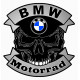 BMW Motorrad skull laminated vinyl decal