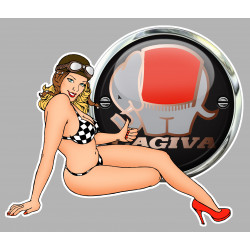 CAGIVA right Pin Up  Sticker UV 