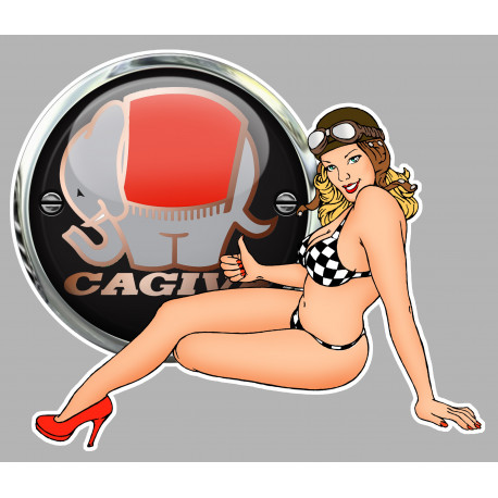 CAGIVA left Pin Up Sticker UV 