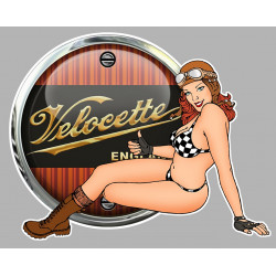 VELOCETTE left Pin Up  Sticker 3D  UV 