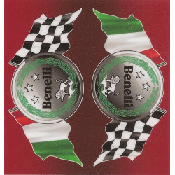 BENELLI  FLAGS BIC  Sticker  68mm x 65mm vinyle laminé