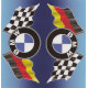 BMW FLAGS BIC  Sticker  68mm x 65mm