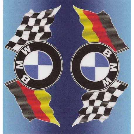 BMW FLAGS BIC  Sticker  68mm x 65mm