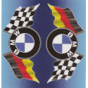 BMW FLAGS BIC  Sticker  68mm x 65mm vinyle laminé