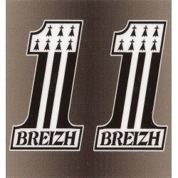 BREIZH NUMBER ONE  BIC Sticker UV  68mm  x 65mm