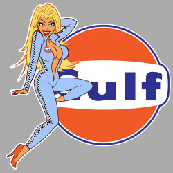 GULF Pin Up droite Sticker vinyle laminé