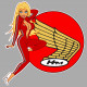 HONDA right Pin Up " Guzzirider " Sticker UV 