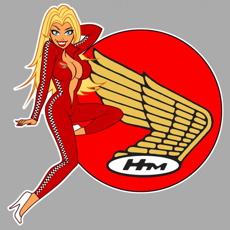 HONDA Pin Up droite " Guzzirider " Sticker° 