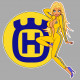 HUSQVARNA left Pin Up Sticker 