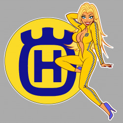 HUSQVARNA Pin Up gauche Sticker° 