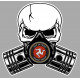 TT Tourist Trophy Pistons skull Sticker UV  