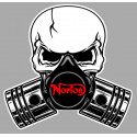 NORTON  Pistons Skull Sticker