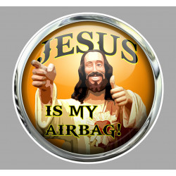 JESUS IS MY AIRBAG Sticker vinyle laminé Trompe-l'oeil