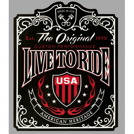 " live to ride "  Sticker  UV 