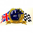 Graham HILL F1 World Champion sticker vinyle laminé