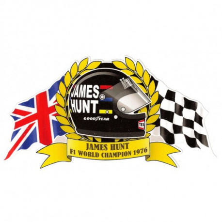 James HUNT F1 World Champion sticker 