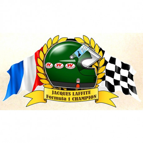 Jacques LAFFITE F1 World Champion sticker 