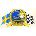 Ronnie PETERSON F1 WORLD CHAMPION sticker vinyle laminé