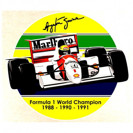 Ayrton Senna 1991 Sticker Aufkleber McLaren Honda MP4/6 