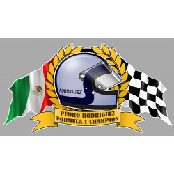 Pedro RODRIGUEZ Formula 1 Champion laminated decal