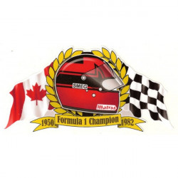 Gilles VILLENEUVE Formula 1 Champion sticker vinyle laminé