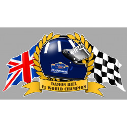 Damon HILL F1 WORLD CHAMPION sticker vinyle laminé