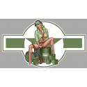 Pin Up US MARINES  laminated decal