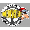 " Motocycliste à bord "  Laminated decal