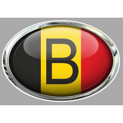  Belgium Motorcycle plate  Sticker  75mm x 50mm