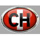 CH  car plate Sticker 3D UV 120mm x 80mm