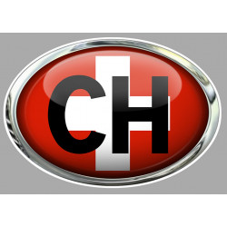   CH  Suisse plaque auto Sticker Trompe-l'oeil 120mm x 80mm