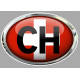   CH  Suisse Sticker MOTO Trompe-l'oeil 75mm x 50mm