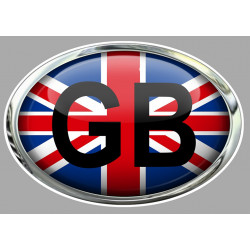   "UK " Plaque Motocyclette Sticker 75mm x 50mm