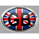  " GB " Motorcycle plate  Sticker  75mm x 50mm
