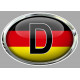 " D " GERMANY CAR Sticker 120mm x 84mm