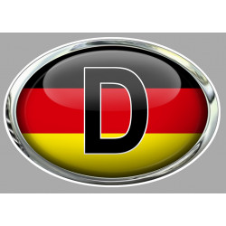 " D " GERMANY CAR Sticker 120mm x 84mm