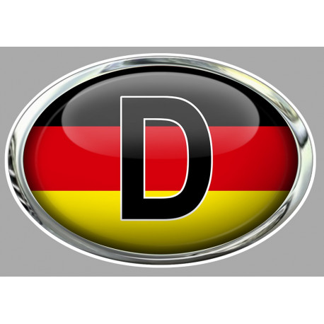   " D " ALLEMAGNE AUTO  Sticker  120mm x 84mm