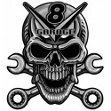 SKULL V8 GARAGE  Sticker 