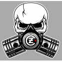 CZ Pistons Skull Sticker 