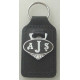 AJS Key fobs, porte cles email cuir 
