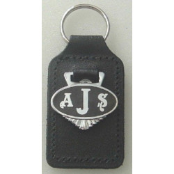 AJS Key fobs, porte cles email cuir 