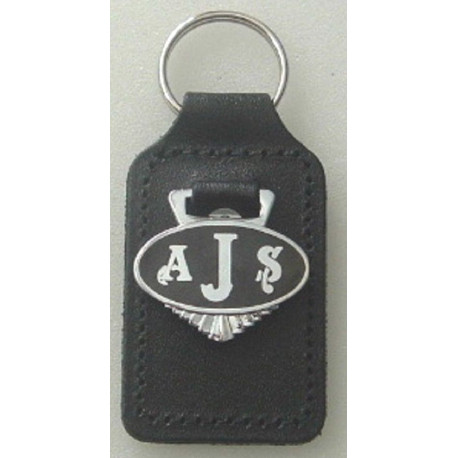 AJS Key fobs, porte cles email cuir 