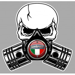 LAMBRETTA  Pistons Skull Sticker vinyle laminé