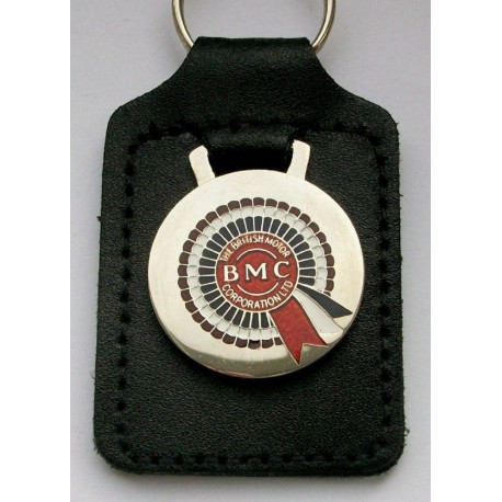 BMC porte cles email cuir 