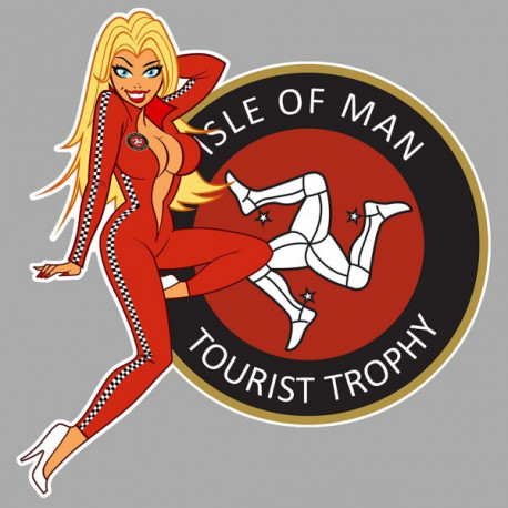 TT  ISLE OF MAN Pin Up droite Sticker °