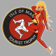 TT  ISLE OF MAN Pin Up Sticker gauche