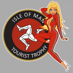 TT  ISLE OF MAN Pin Up left Sticker  